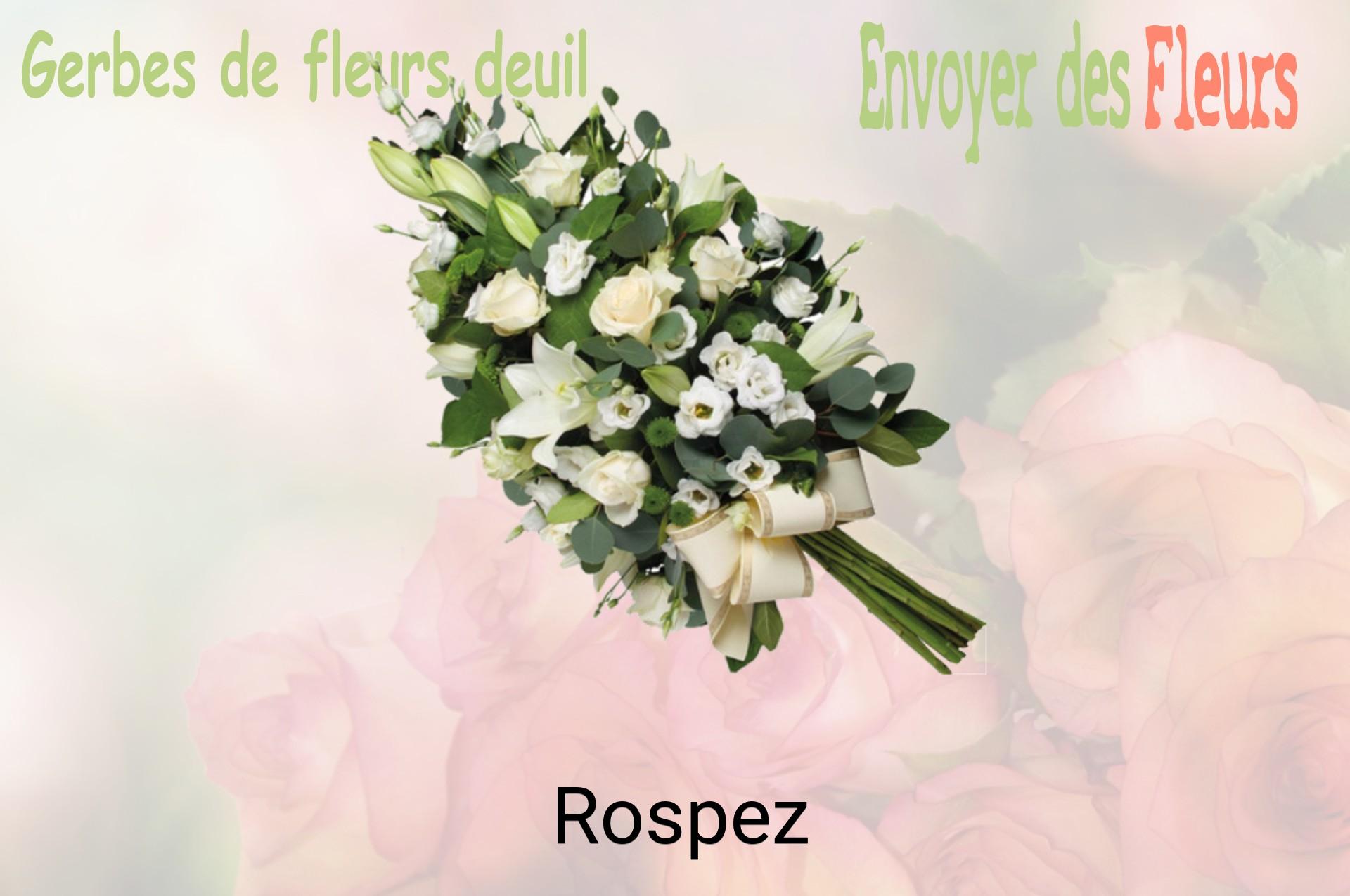 Gerbe de fleurs de deuil livrée à Rospez